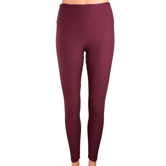 Booty by Brabants Women's Red Mid Rise Stretch Athletic Fitness Leggings Size S - Picture 1 of 5
